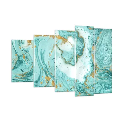 Produktbild von Bilder auf glas - Abstraktion blau Wasser modern - 150x100cm - Glasbilder - Wandbilder - Kunstdruck - zum Aufhängen bereit - Wanddekoration aus Glas - Glas Bilder - Wandbild auf Glas - GEG150x100-2937