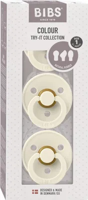 Obrázek produktu pro BIBS Dudlíky Colour Try it kolekce 3-balení, vel. 1 Ivory