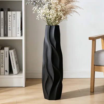 Immagine prodotto di Vaso in Vetroceramica nera, grande, altezza 71 cm