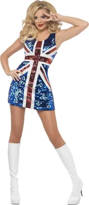 Image de Fever - Costume "All that Glitters Rule Britannia" pour femme SM2724 (L) (Bleu roi/Rouge/Blanc)