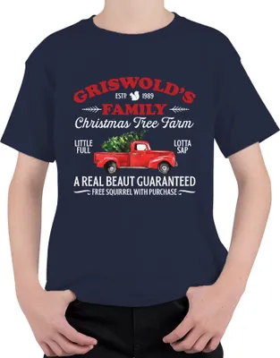 Produktbild von Griswolds Family Christmas Tree Farm - Weihnachten Xmas Uni Kinder T-Shirt, Navy, 140