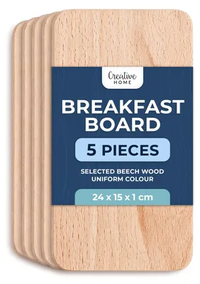 Obrázok produktu pre Creative Home 5 x sada drevených dosiek na raňajky | 24 x 15 cm
