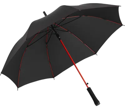 Produktbild von FARE AC-Stockschirm Colorline Auf-Automatik Windproof-System Fiberglasschienen 105 cm 350g, Farbe:Schwarz/Rot