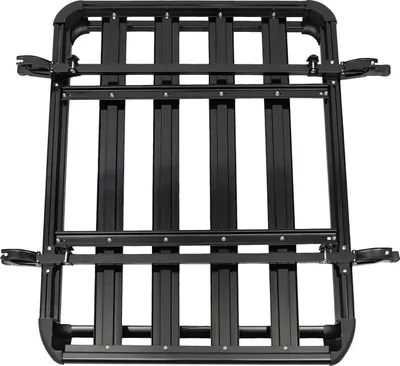 Obrázok produktu pre Strešný nosič pre SUV – univerzálny – hliník, dvojitý – 127 x 97 cm – nosnosť 68 kg – bezšvíkové spojenie – čierny
