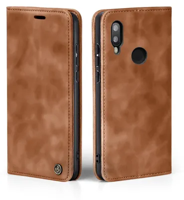 Produktbild von Handy Hülle für Huawei P20 Lite Klapphülle Bookcase Flip Cover Handy Tasche Etui Farbe: Hellbraun