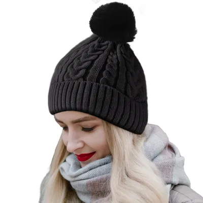 Produktbild von Strickmütze Beanie Damen Warm, Mütze Damen Herbst Winter Federnd, Mit Fleece Gefüttert, Wollmütze Damen Geeignet für Schule, Arbeit, Skifahren