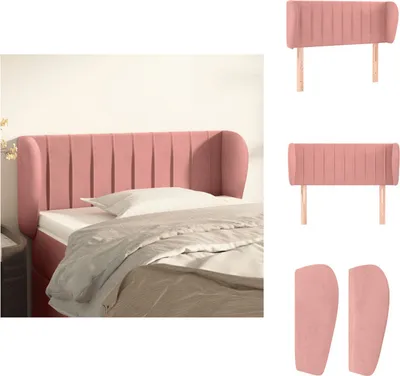 Produktbild von vidaXL Kopfteil mit Ohren Rosa 103x23x78/88 cm Samt -  Kopf- & Fußenden