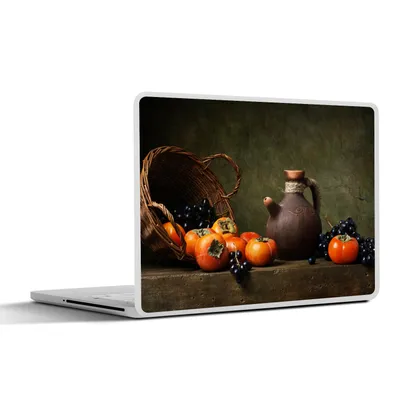 Produktbild von MuchoWow® Laptop Aufkleber Sticker Cover Rustikal - Obst - Korb - Stilleben 25x18 cm - Laptop-Deko