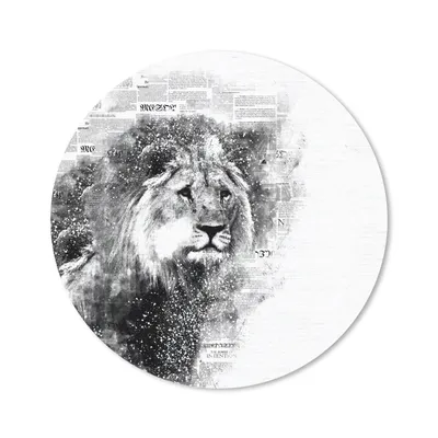 Produktbild von MuchoWow® Mauspad Mousepad Löwe - Zeitung - Schwarz - Weiß 50x50 cm - Mousepads - Maus Mat - Pad - Mausunterlage - Vinyl