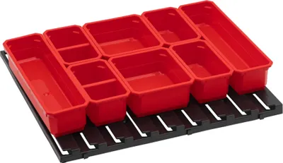Image de Toolbrothers RHINO Container Set Nr. 6 Paroi d'atelier avec 8 récipients pour RHINO L Organizer hauteur M / L