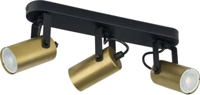 Immagine prodotto di Faretto da soffitto a 3 luci GU10 W: 47 cm piccolo spot nero oro lampada da soffitto cucina plafoniera soggiorno