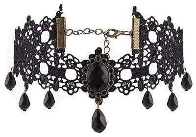 Produktbild von Carufin y Black Lace Choker Halsketten Gothic Quaste Halsketten Choker Hallow