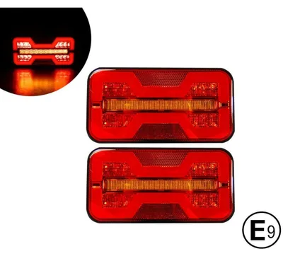 Image de Kit de feux arrière à LED, gauche et droite, clignotants dynamiques, 12V - 24V, homologué CE