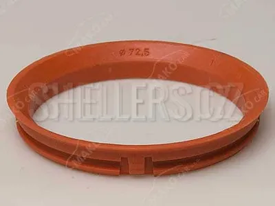 Obrázok produktu pre Strediaci krúžok 82,0 / 72,5 (104.0200.085), plastový, červeno-oranžový, presah kužeľa 4 mm