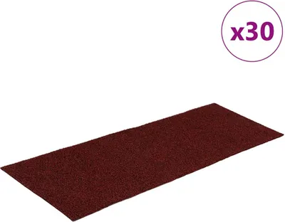 Immagine prodotto di Tappetini per scale autoadesivi 30 pz 60x25 cm Bordeaux Rosso Rettangolari