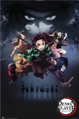 Obrázok produktu pre Plagát s motívom anime "Demon Slayer" – boj, formát 61x91,5 cm