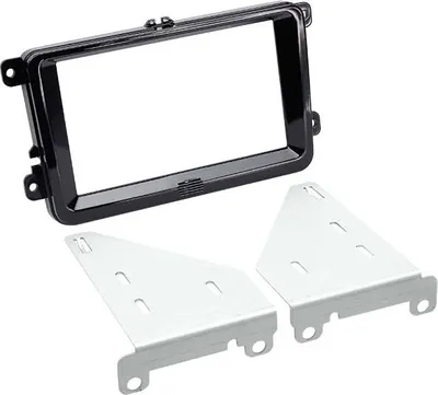 Productafbeelding van 2-DIN dashboardadapter voor Seat/Skoda/VW, zwart gepolijst