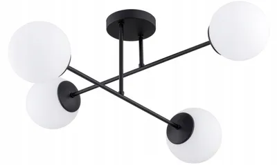 Produktbild von Deckenleuchte E27 70 cm breit 4-flammig Kugelschirm Modern Deckenlampe