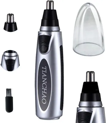 Imagen del producto de Cortapelos nasal ergonómico, de 13,5 cm, con cepillo de limpieza, para un recorte preciso