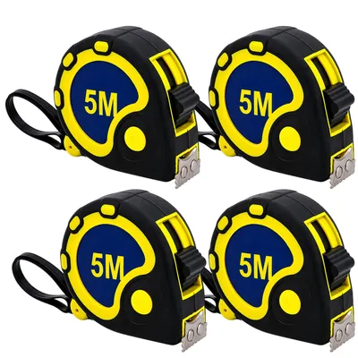 Produktbild von 4 x Rollmaßband 5m Maßband Set Bandmaß Metermaß Rollmeter magnetische Endhaken