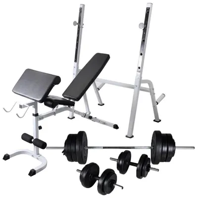 Immagine prodotto di Panca per pesi – Panca per esercizi di forza – Panca per fitness – Panca per sollevamento pesi – Porta pesi – Attrezzatura in ferro regolabile