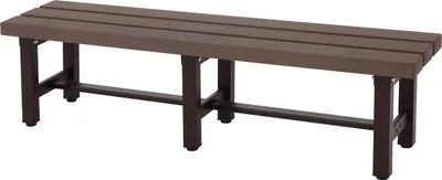 Obrázek produktu pro Hliníková zahradní lavička HWC-K60, lavička parková lavička balkonová lavička, odolná proti povětrnostním vlivům WPC 150cm, hnědá barva