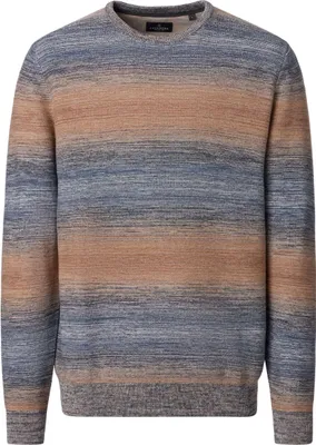 Produktbild von CASAMODA Herren Strickpullover Rundhals Regular Beige gestreift 3XL