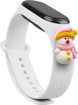 Zdjęcie produktu dla Strap Xmas opaska do Xiaomi Mi Band 4 / Mi Band 3 świąteczny silikonowy pasek bransoletka biały (bałwanek 2)