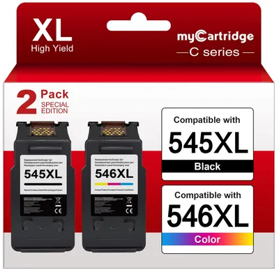 Produktbild von 545 546 XL Kompatibel für Canon druckerpatronen 545 546 Multipack für Canon pixma TS3150 TR4550 MX495 MG2550S MG2555S MG3050 TS3151(Schwarz, Farbe,2-Pack)