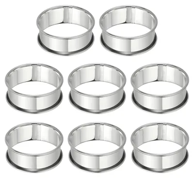 8 Crumpet-Ringe Edelstahl 6 cm antihaftbeschichtet Backringe