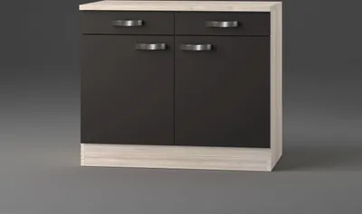 Produktbild von Küchen Unterschrank mit Arbeitsplatte Faro U106-9 in anthrazit 100 cm breit