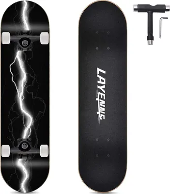 Produktbild von Skateboard Blitz 31x8 Zoll Ahornbrett 8-lagig symmetrisch geneigt Jungen Mädchen Jugendliche Straße Erwachsene Anfänger