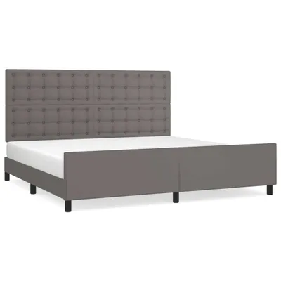 Produktbild von vidaXL Bettgestell mit Kopfteil Grau 200x200 cm Kunstleder