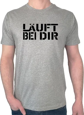 Produktbild von Huuraa Herren T-Shirt Läuft bei dir Jugendwort S Sport Grey Bio Baumwolle Fairtrade Herrenshirt Geschenkidee