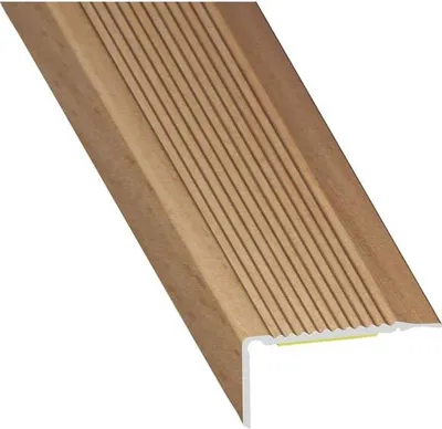 Produktbild von Selbstklebende Trittstufe aus Aluminium Buche 45x23 mm lang. 1 m