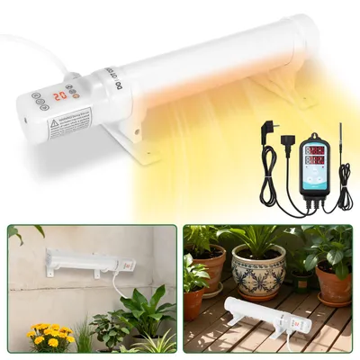 Productafbeelding van Eikuavons kweekkasverwarming 180W met 24-uurs timer, buisverwarming 950 mm, wit