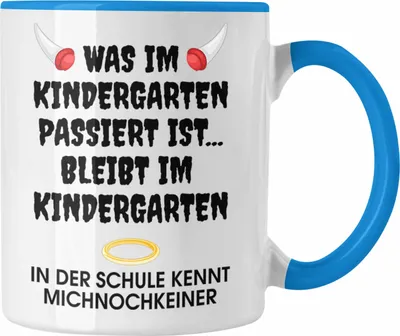 Produktbild von Trendation - Schulkind 2023 Lustig Einschulung Mädchen Junge Geschenk Schultüte Tasse Schulstart 1 Schultag Schuleinführung Schulanfang Geschenkidee (Blau)