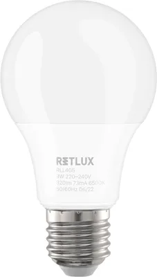 Obrázek produktu pro RETLUX RLL 405 LED žárovka, klasický tvar A60 9 W, 820 lm, patice E27, 6 5000 K - denní bílá, životnost více než 25000h