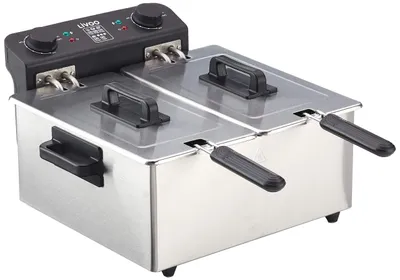 Doppelte Fritteuse 2 x 3 l, 3300 W, Edelstahl, bis 190 °C