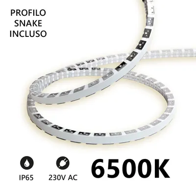 Obrázek produktu pro LED páska Alcapower Snake Flex 20 m, 230 V, 12 W/m, 6500 K, IP65 – profesionální cívka, ohebná, vysoký jas s technologií SMD 2835