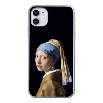 Produktbild von MuchoWow® Handyhülle Schutzhülle Hülle für iPhone 11 Mädchen mit Perlenohrring - Vermeer - Kunst Silikon Softcase Handy Hülle - Handytasche