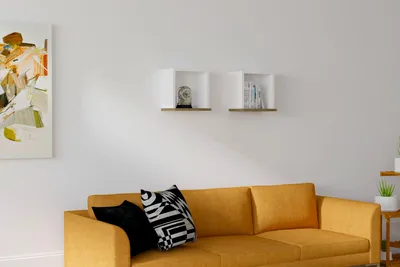 Produktbild von Skye Decor, Sevima - White, Walnut, Wandregal, Weiß, 100 % MELAMINBESCHICHTETE SPANPLATTEN, 30 x 25 x 30 cm