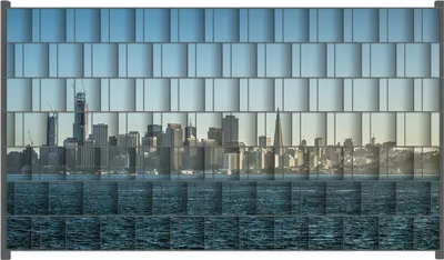 Produktbild von Wallario Zaunsichtschutz mit Motiv Skyline von San Francisco für Ein- und Doppelstabmatten Zäune in der Größe 250 x 140 cm