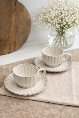 Produktbild von Almina Bloomy Kaffeetassen-Set 12-teilig 220 ml mit Untersetzern