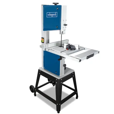 A professional studio shot of a bandsaw on a white background.