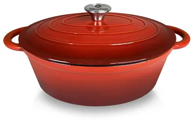 Produktbild von Gänsebräter Gusseisen Rodeluxe Rodeluxe 30x22x11 rot 1pc