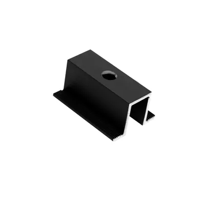 Produktbild von Alu-Klemmen PV-Modul Solar-Panel Photovoltaik Befestigungen 30 35 40 mm Länge: 50 mm (Mittelklemme 30 35 40 mm Schwarz)