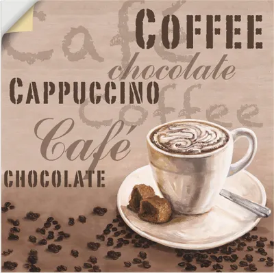 Produktbild von ARTland Wandbild, selbstklebend Schokolade - Cappucino Größe: 30x30 cm