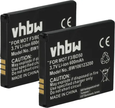 Produktbild von vhbw 2x Akku kompatibel mit AVM Fritz!Fon C4, MT-F, EM325, EM25, M325, M2, MT-F 2000, C5 schnurlos Festnetz Telefon (600 mAh, 3,7 V, Li-Ion)