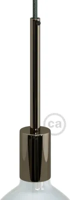 Immagine prodotto di Creative-Cables Kit portalampada E27 cilindrico in Metallo con serracavo da 15 cm - Nero Perla